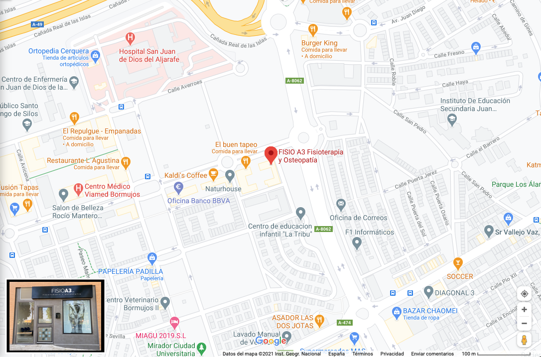 localización centro Fisio A3 Fisioterapia y Osteopatia Bormujos